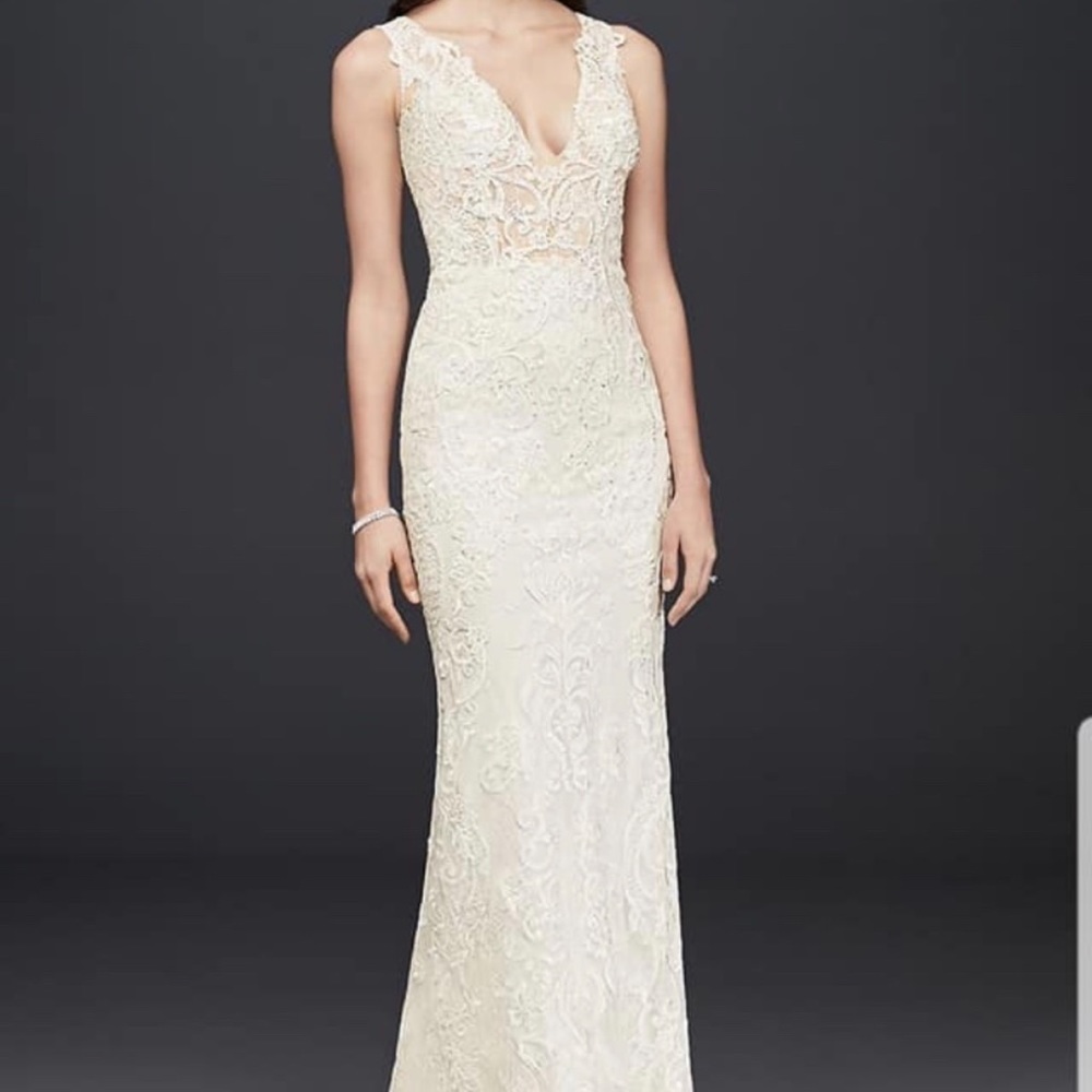 Galina Signature for David’s Bridal Illusion Lace gown NWT size 14